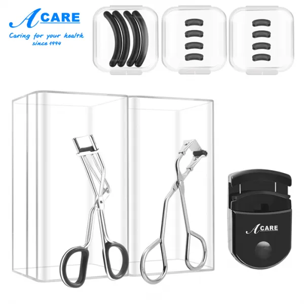 뷰러 ACARE 광각 부분속눈썹 겹 래쉬폰 리필 풀 볼륨이다 치켜들다 지구 정형 논슬립 미끄럼방지 손잡이 소형, 블랙 휴대 _실버 눈꼬리 _실버 국부