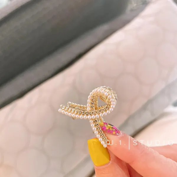 심플금속 우의하다 하우스 진주 미니 사이즈 앞머리 큰집게 스타일리쉬 인싸템 큐트 발 Q 3919651112