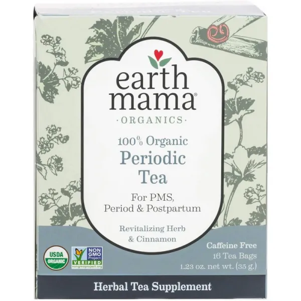유아 간식 간혹 경련 및 월경 불쾌감을위한 Earth Mama 유기 주기성 티백 16- 카운트, 1