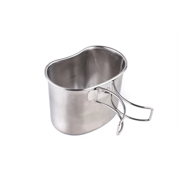 304스테인리스 캔틴컵 군용반합 700L 800L 캠핑 반합 가방 플세트 구성, 0.7L개, 구형 스테인리스컵받침(도시락)[뚜껑X]