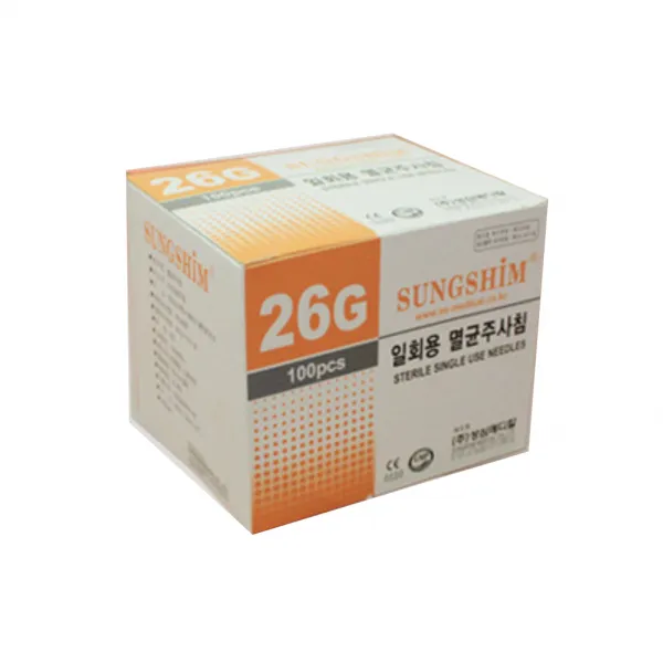 성심 일회용 주사침 26g x 38mm (1-1/2inch) 100개입