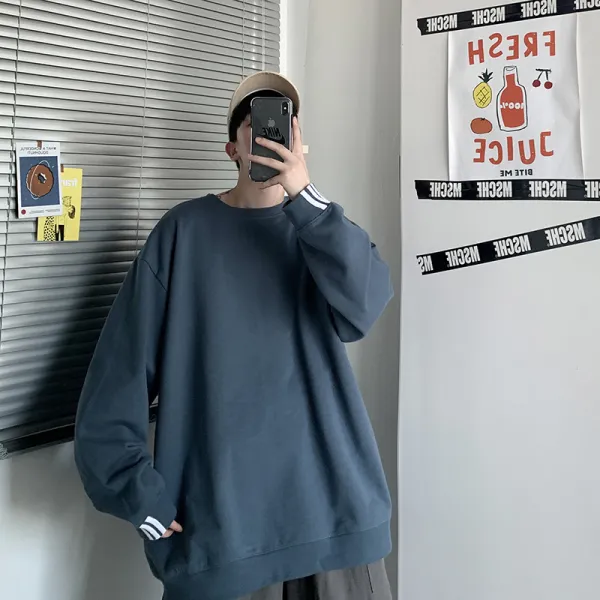 여학생코트 무거운 머리 다녀가다 남성의류 모자 없음 트렌드 와이드 루즈핏 상의 라운드 맨투맨 남자 2647145591