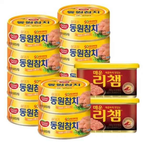 [동원] 라이트스탠다드 참치 85g*10캔+매운리챔 200g*2캔, 1개