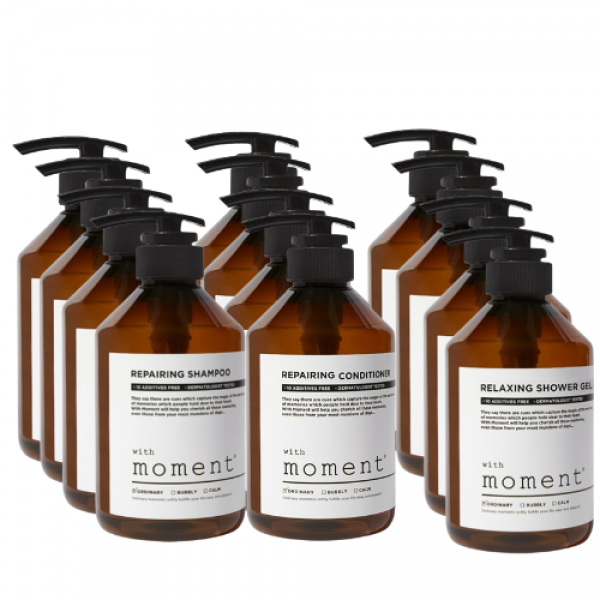 위드모먼트 샴푸(500ml) 컨디셔너(500ml) 샤워젤(500ml) 세트, 샴푸+컨디셔너+샤워젤 각각 500ml 세트 4개