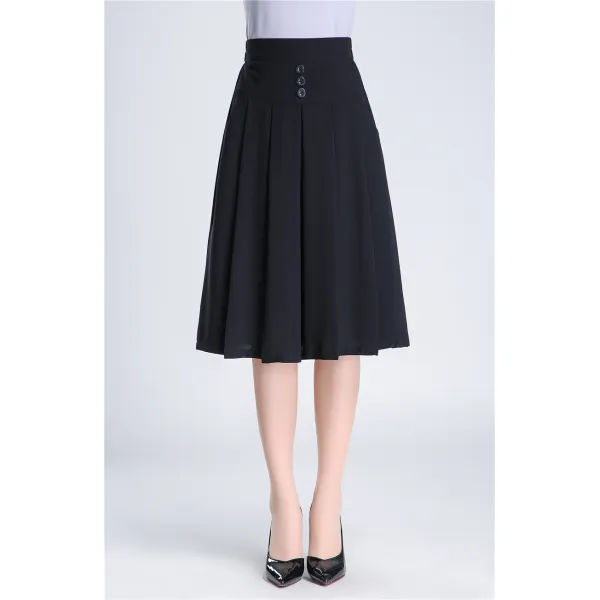 봄 여름 밴딩 스커트 중장년 여성 엄마 춤 군자 셔링 늘어짐 높은 허리