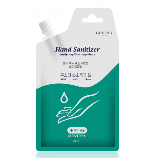 구스타 리슈아 휴대용 손소독제 겔 25ml (20개 1박스) 평일 오전11시전 주문건 당일배송, 단품