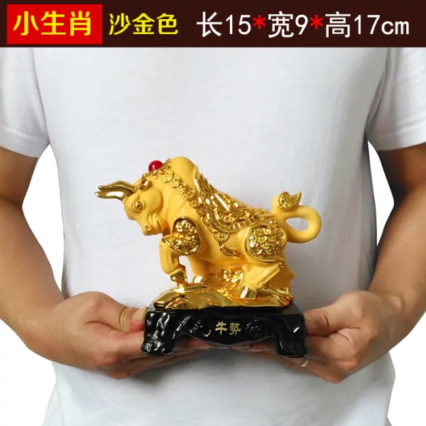 와이유 말소품 12생쇼상조소우호랑구렁이마양원숭이닭돼지속상풍수가 거실장, 소생쇼우사골드15*9*17CM