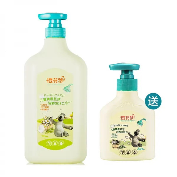 벚꽃 꿈나무 샴푸 이합 1.15l 무혈 천연 청밀배아 목욕 2 합 1 어린이 목욕 2 합 1가정 1.15l 패밀리룩/고객님께 작은 선물, 단일상품