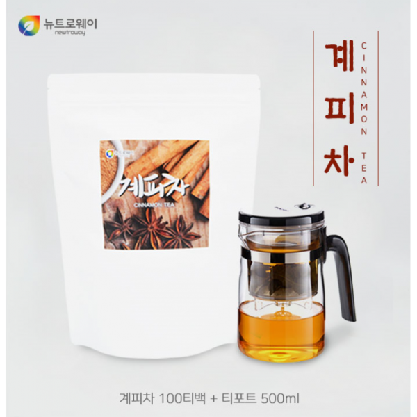 베트남 계피차 100티백+티포트 실론 계피 시나몬 티 차 계핏가루 삼각티백 추천, 1개, 1g