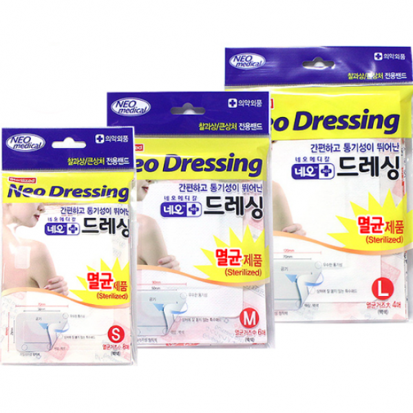 네오 드레싱밴드 S(8매)/M(6매)/L(4매)/상처밴드/찰과상/한박스20pack, S(8매)