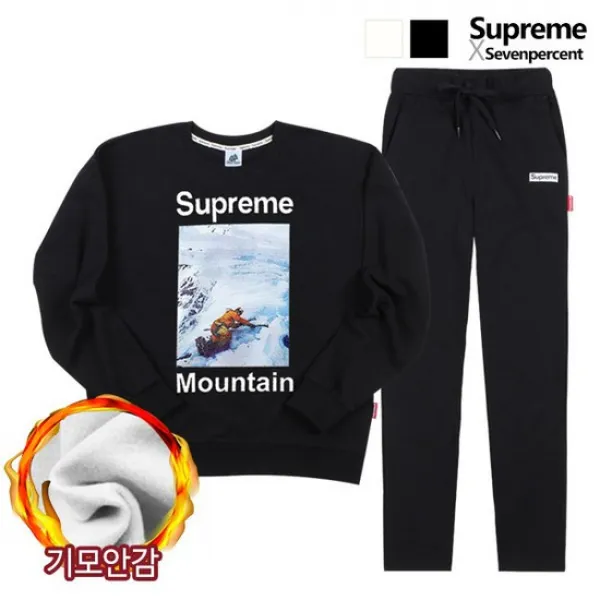 [세븐퍼센트x슈프림] 기모 맨투맨 SET 마운틴