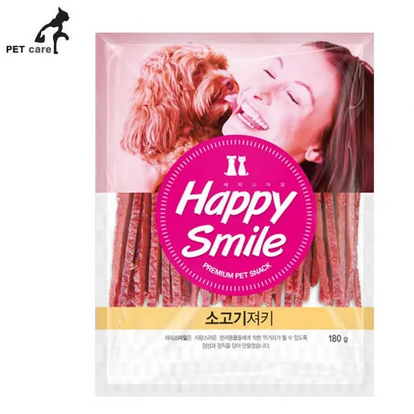 레브 하림 해피스마일 쇠고기져키 180g 강아지 져키 트릿, 1