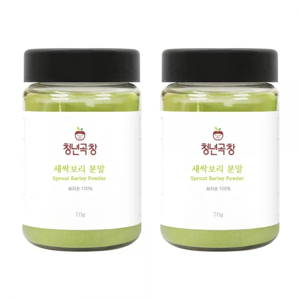 친환경 새싹보리 분말 70g 노지재배 연두색 2통