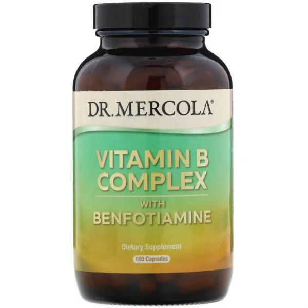 Dr. Mercola 비타민 B 복합체 벤포티아민 함유 캡슐 180정, One Color, One Size