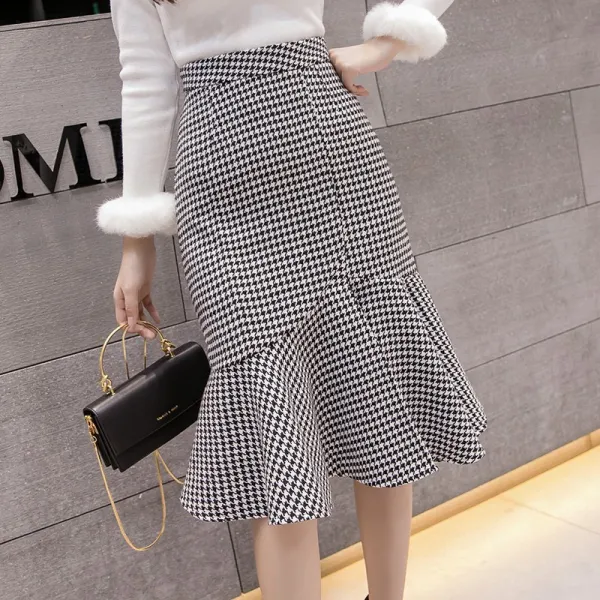 K8732 여성 겨울 캐주얼 롱 스커트