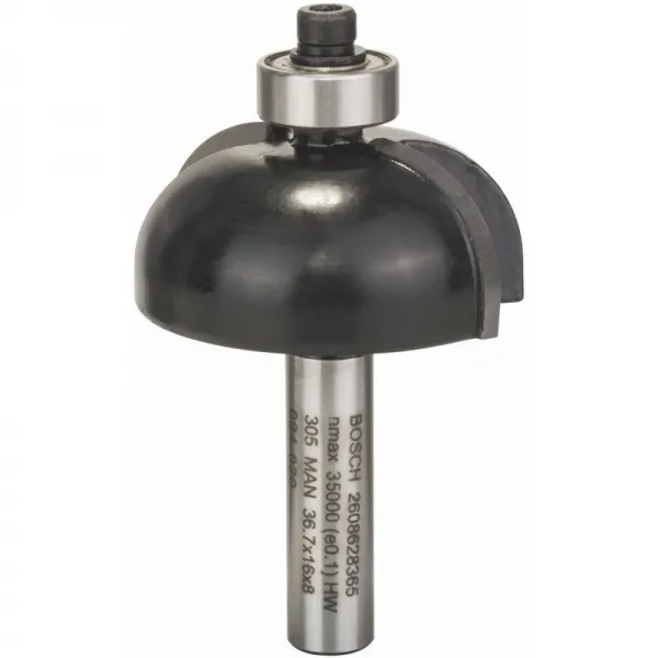 보쉬 프로페셔널 액세서리 2608628365 중공 목구멍 프리 8mm R1 12mm D 36.7mm L 16mm G 58mm, 단일상품