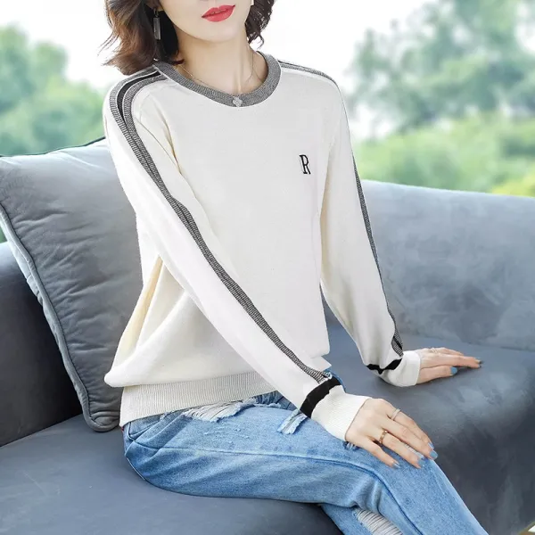 가을옷 숏 니트 이너 긴팔 탑 여장 추동 루즈핏 아우터 스웨터