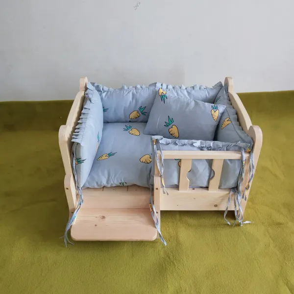 Dec.07 83번 개집 테디 애완견 금털개 침대 고양이집 큰 소형견 개집 침대 원목개 침구용품z S 소형 53 38cm 권장 5 근 내 침대 에 재 깍 두 기 침대.