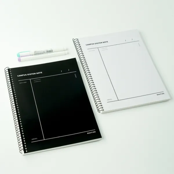 루틴 캠퍼스 시스템노트 1EA 스프링 코넬대학교노트 학용품 신학기 노트, BLACK, BLANK(무선)