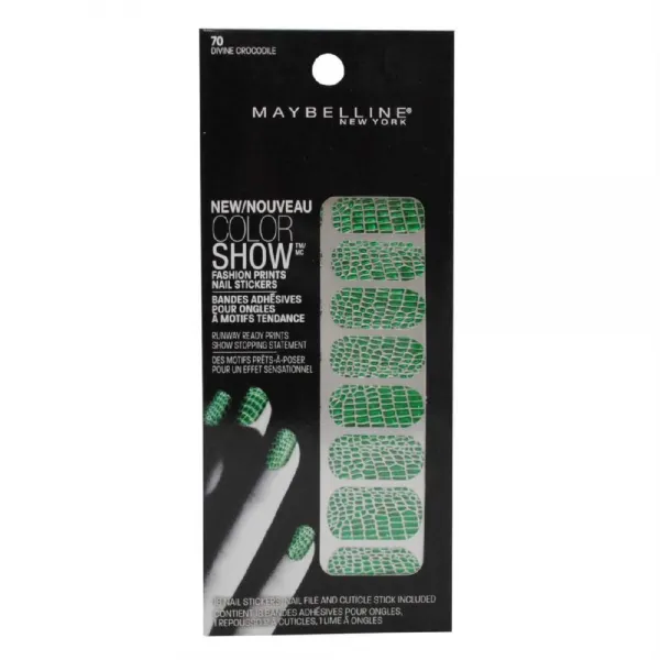 Maybelline New York Maybelline 컬러 쇼 패션 프린트 네일 스티커 70 신성한 악어, 상세페이지참조, none