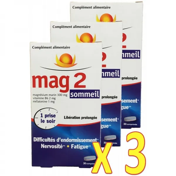 Mag 2 수면 어렵다© 수면 신경질© 피로 - 3 개월 - 3 x 30 압축 ©, 1, 단일상품