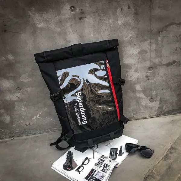 영 귀인 새들 일판 책가방 백팩 남성 빅 용량 패션 유 여 전기 블랙