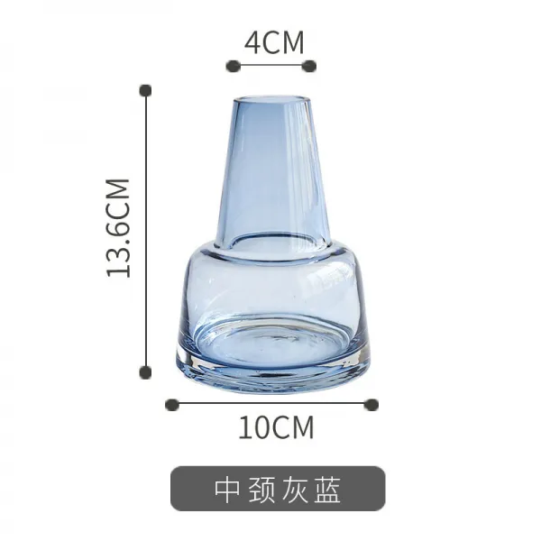 km22 꽃병 꽃장식화병 젠화병 생화화병 빈화병 롱화병 심플 라지 투명 유리 물배 부귀죽 환적 대나무 백합 꽃꽂이 드라이, 미드 목 시퍼렇다