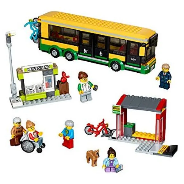 레고 시티 타운 버스 정류장 60154 빌딩 키트 (337 조각) 999999390, One Color