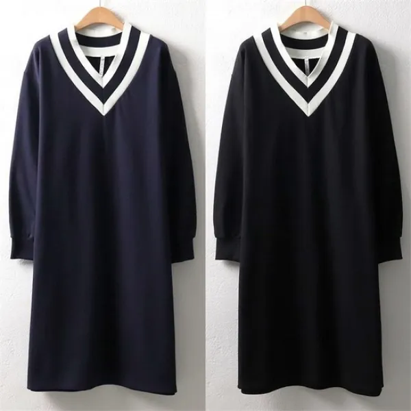  강물처럼 Dd 배색시보리롱원피스4536h909 빅사이즈