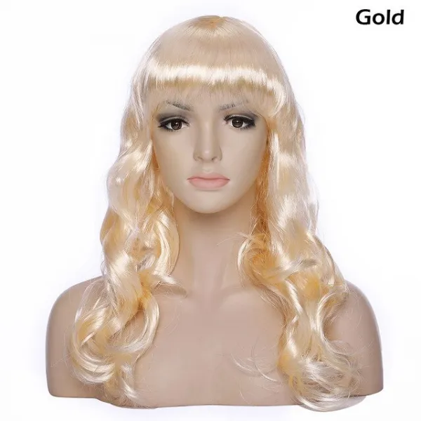 S Noilite 20 인치 긴 스트레이트 가발 Bangs 합성 여성 머리 가발 블랙 브라운 어 번 여성 가발 파티 코스 01 20 Inches_02 United States 08 Gold Wavy