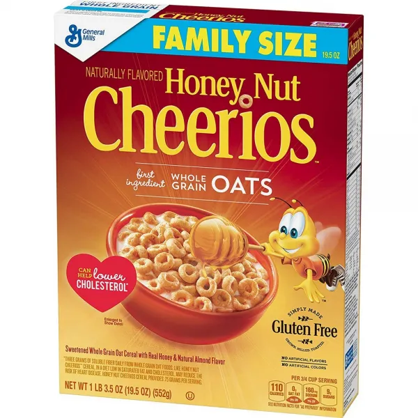 [미국직구]General Mills Cereal 허니 넛 치 리오스 글루텐 귀리 곡물 19.5oz (12팩), 선택, 상세설명참조