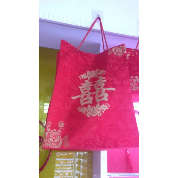 버드나무 결혼예물가방 토트백 초빙료 10 지 15 만 진홍 비단 천 레드가방 주머니 들러리 몫 돈가방 오버사이즈, 만원 레드가방, 특대사이즈 -29 *39 *12