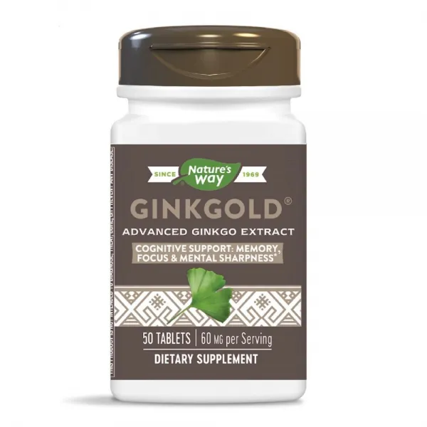 Nature's Way Ginkgold 60 Mg 50 Tablets 아스잔틴 눈약 징크골드아이즈 코스트코루테인 오큐비전 루테인지아잔틴아스타잔틴 어린이눈영양제 눈에좋은약 1개 1