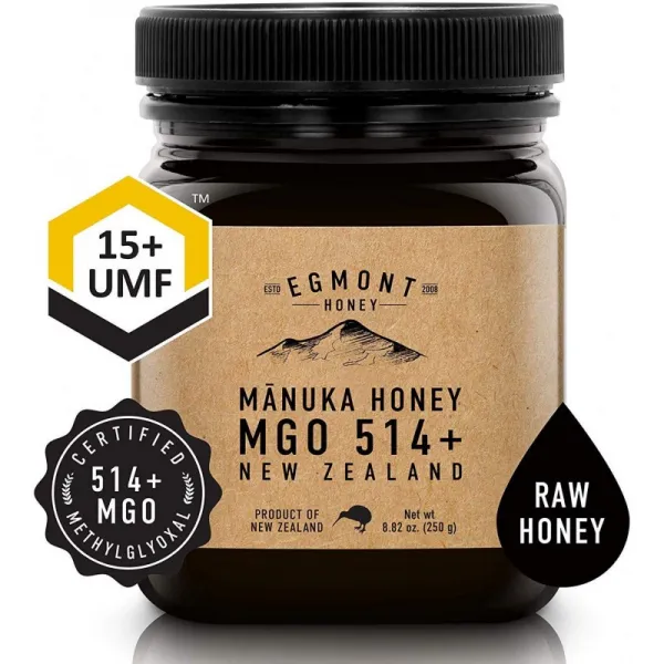 마누카꿀 에그몬트 허니 마누카 허니 UMF 15+ 8.8oz – 100 % 천연 비 GMO 윤리적으로 공급되는 뉴질랜드, 1, 단일상품
