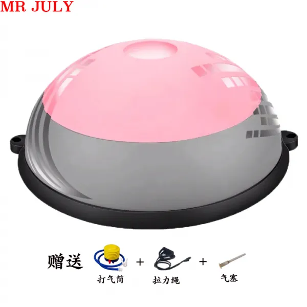 파워볼 두껍게 폭발 방지 요가 웨이브 속도 공 반원 균형 공 피트니스 재활 훈련 반구 필라테스 민첩성 강도, 로즈 레드 60cm 2 색 모델