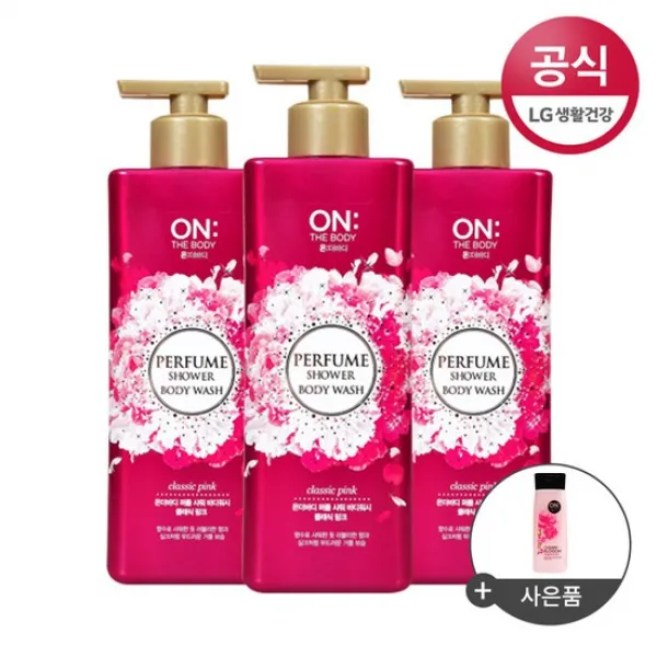 온더바디 퍼퓸샤워클래식핑크바디워시900gX3개+특별구성체리바디워시180ml ID당1개, 없음, 상세설명 참조