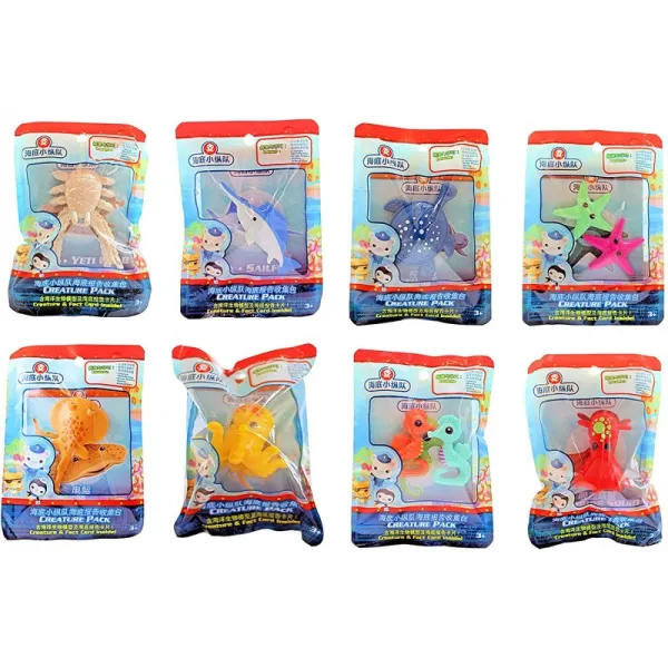 Octonauts Fisher Price 바다 생물 팩-해마 문어 거북이 어뢰 아직 게 돛새치 오징어 및 불가사리-