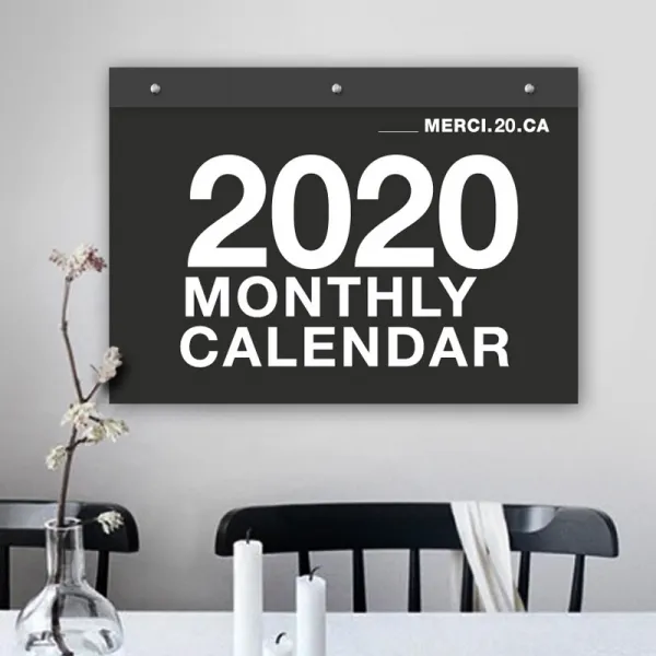 퍼니즈 2020년 벽걸이 달력 13종, (2020년달력)메르시캘린더