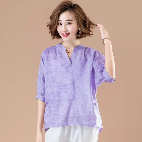 샵솔베이지 린넨 코튼 여름 여성 빅사이즈 마 블라우스 M 3xl 