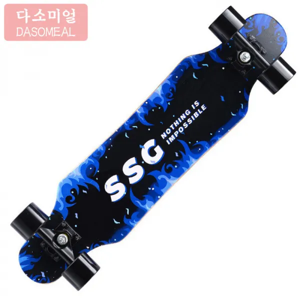 [해외 직송]다소미얼 롱보드 스케이트보드 4륜 청소년의 거리 닦기 남녀생무판 성인 스노보드 초보자 XZ21 A34, 04 블루