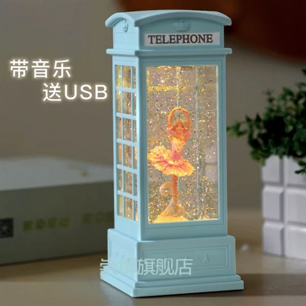 숭의전 크리스탈 공여학생 생일 선물 쇼트 여자 발레 트윈, 블루 테 전화기  정자 발레 음악을