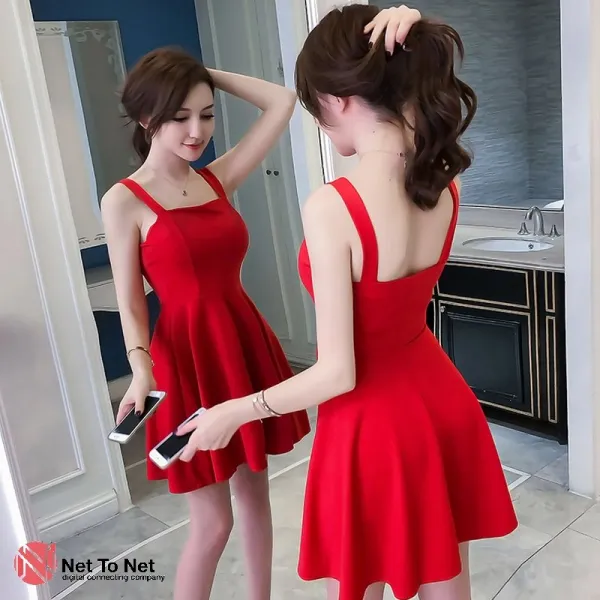 넷투넷 여성 여자 여름 시원한 나시 플레어 원피스 스퀘어넥 추천 570301978779_erkh