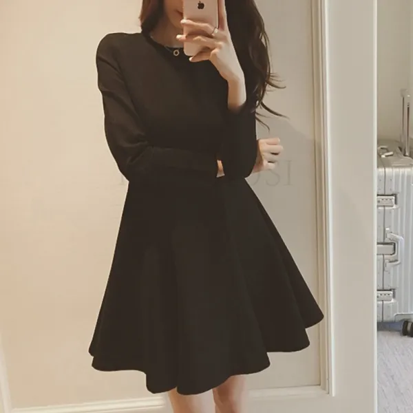 kirahosi 여자 원피스 가을 여성 빅사이즈 긴팔 원피스 dress 예쁜 오피스룩 389 MW 8+덧신 증정 A2667vf