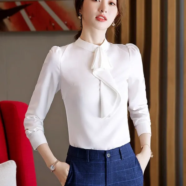 스마트셀러 놀멍직구 반팔 블라우스 슬림 얇은 화이트 칼라 전문 셔츠