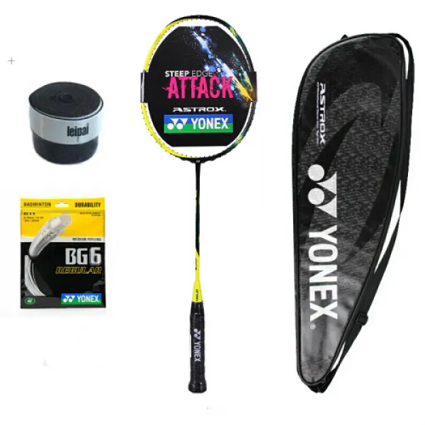 유닉스 YONEX 탄소 배드민턴 라켓 천 도끼 2 AX2 공방 겸비형 단박이 노랗다(5419), 1개, A-01