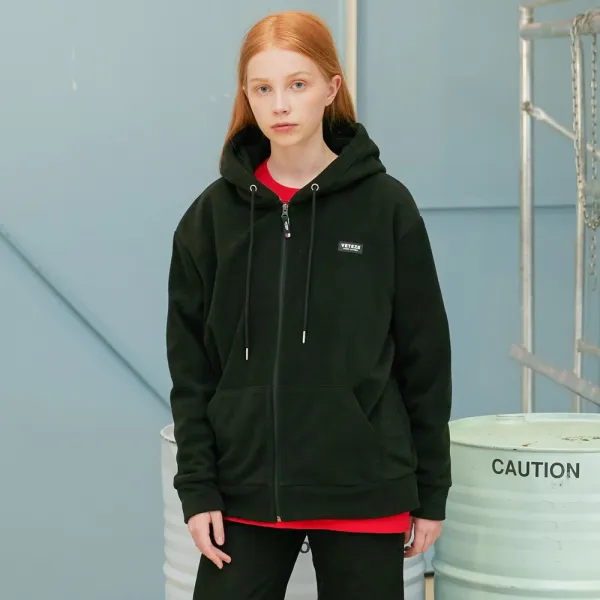 VETEZE 베테제 Basic Fleece Hood Zipup 후드 집업 (black)