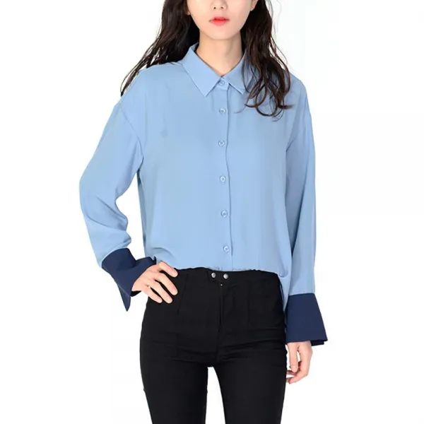 행복쇼핑_ 여자상의 여성상의 여자블라우스 여성 캐주얼 쉬폰 블라우스 데일리 데이트룩 셔츠 W47aa8f