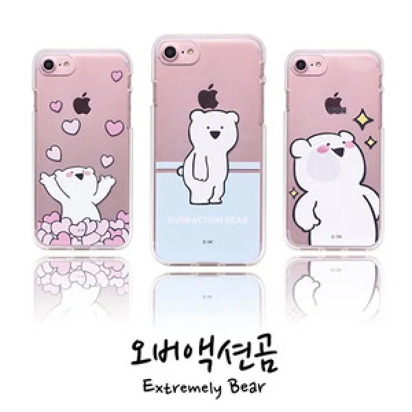 Bor810977 스펀지코리아 오버액션 곰 투명 젤리 케이스 갤럭시 S9 G960 에헤헤