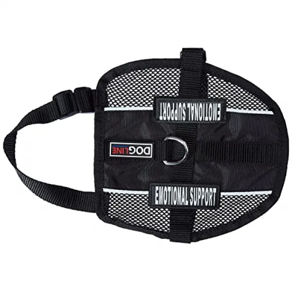 Dogline Maxaire 조끼 감정적 인 지원 이동식 패치 조정 가능한 하네스 강아지에 대 한 반사 소형 중간 및 대형 개 13" 16" Black 13" 16" Black