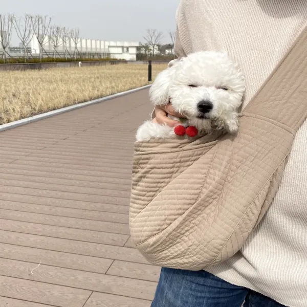 강아지 슬링백 이동가방 포대기 산책가방 애견 포대기 고양이, 브라운